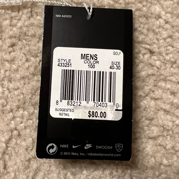 SOLD Nike Tour Stripe Dri-FIT Flat Front Golf Pants 433251-100 Size 40x30 - Picture 14 of 14